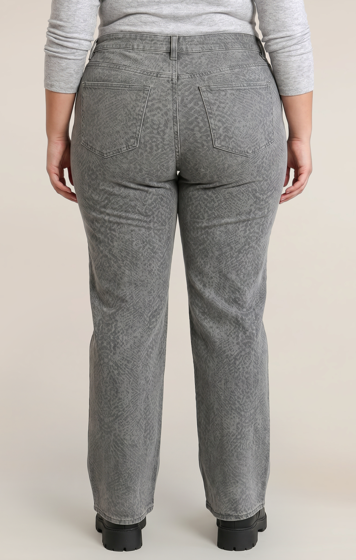 Snake-Print Straight-Leg Stretch Jeans