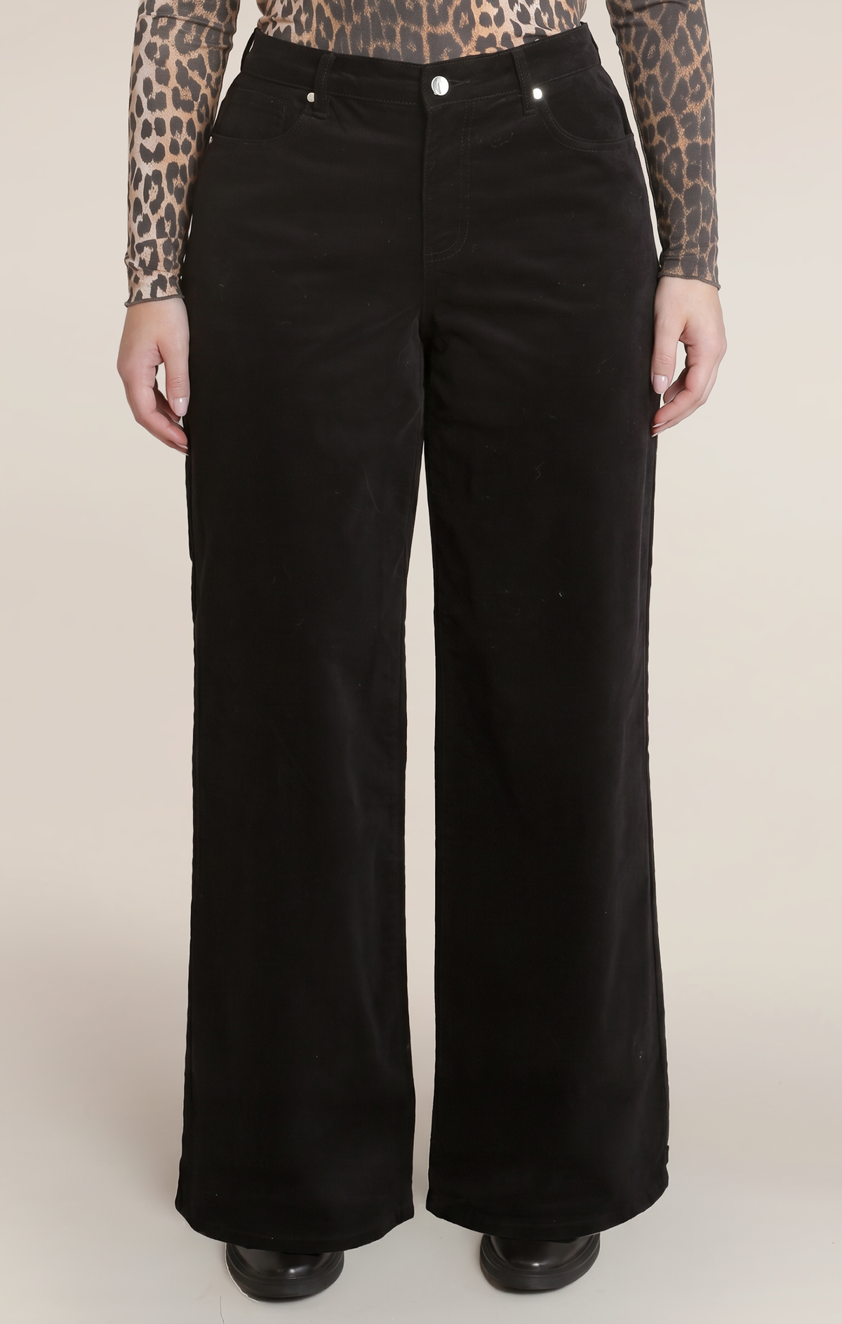 Stretch Corduroy Straight-Leg Trousers