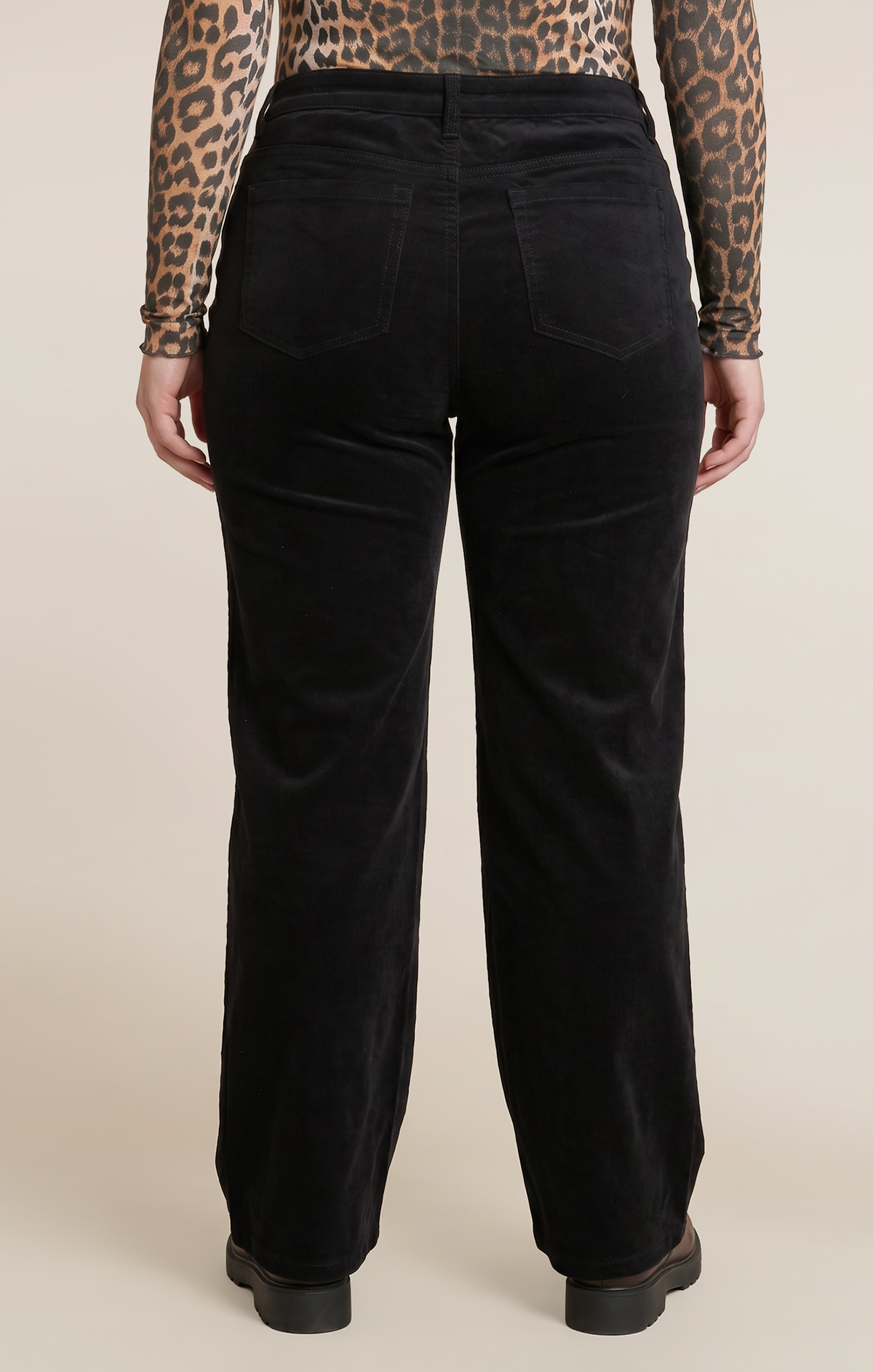 Stretch Corduroy Straight-Leg Trousers