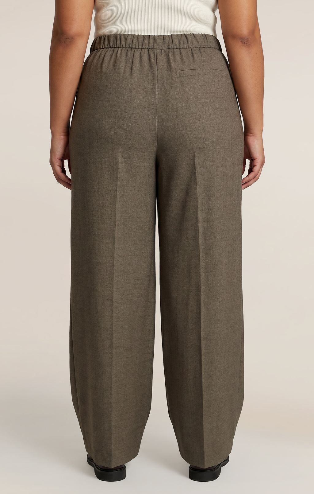 Pleated Drawstring Trousers with Tapered Legs