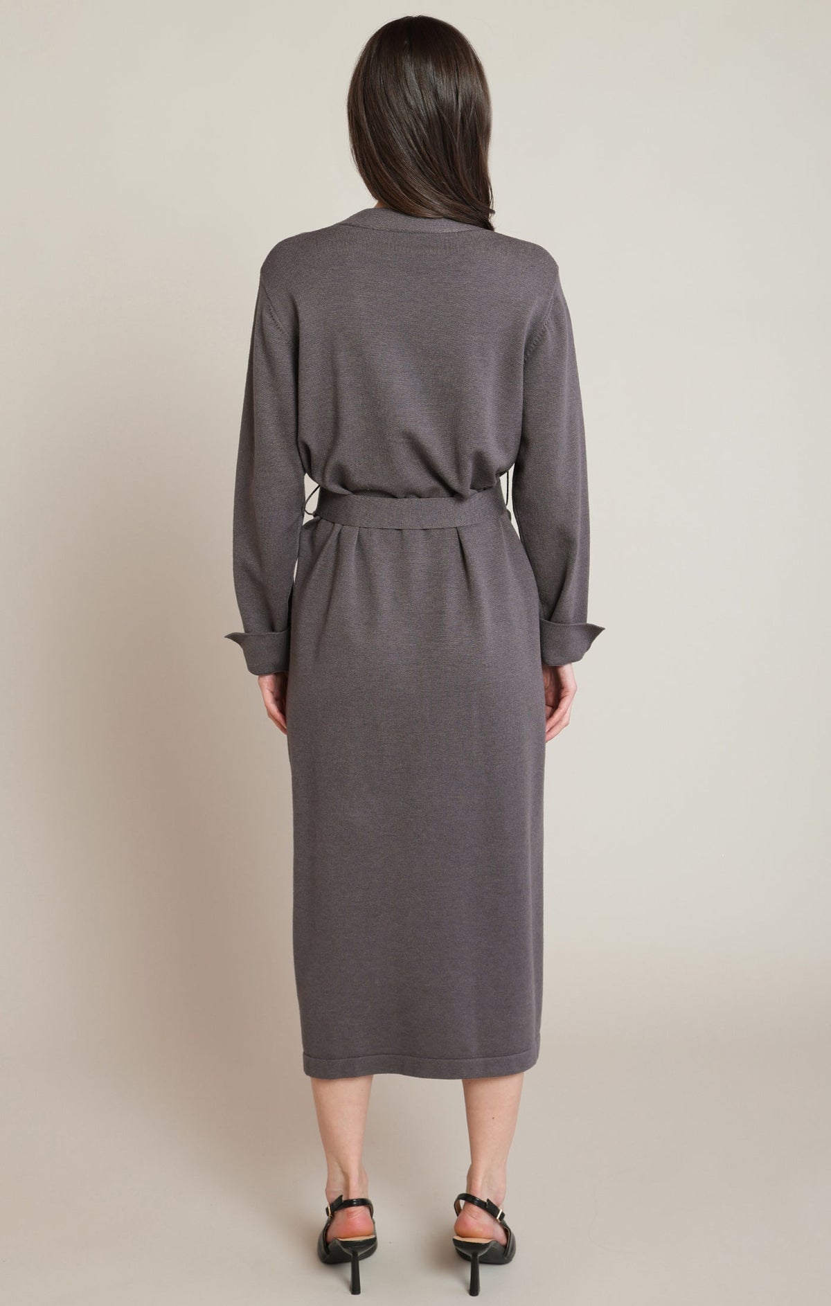 Belted Cotton-Blend Midi Jumper Dress