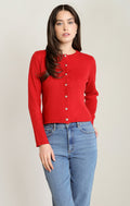 Button-Through Cotton-Blend Cardigan