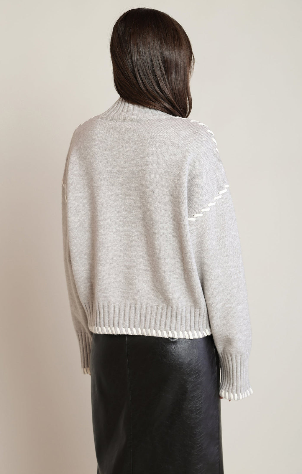 Relaxed Ribbed Roll-Neck Jumper
