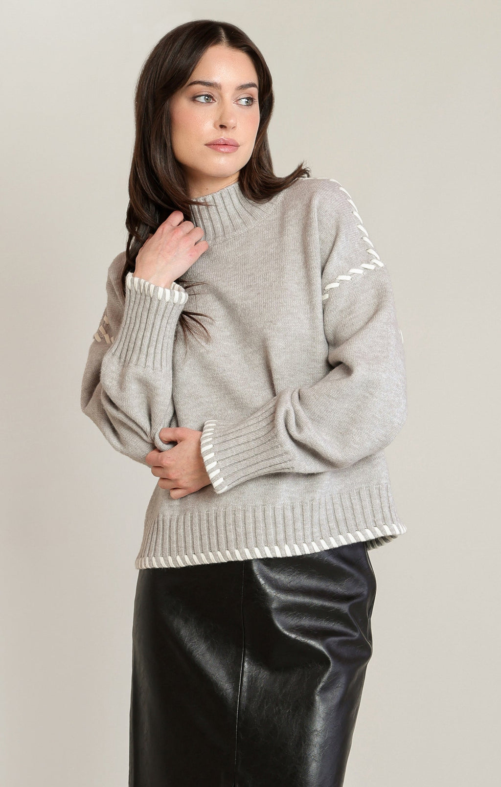 Relaxed Ribbed Roll-Neck Jumper
