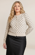 Polka-Dot Open-Front Cardigan