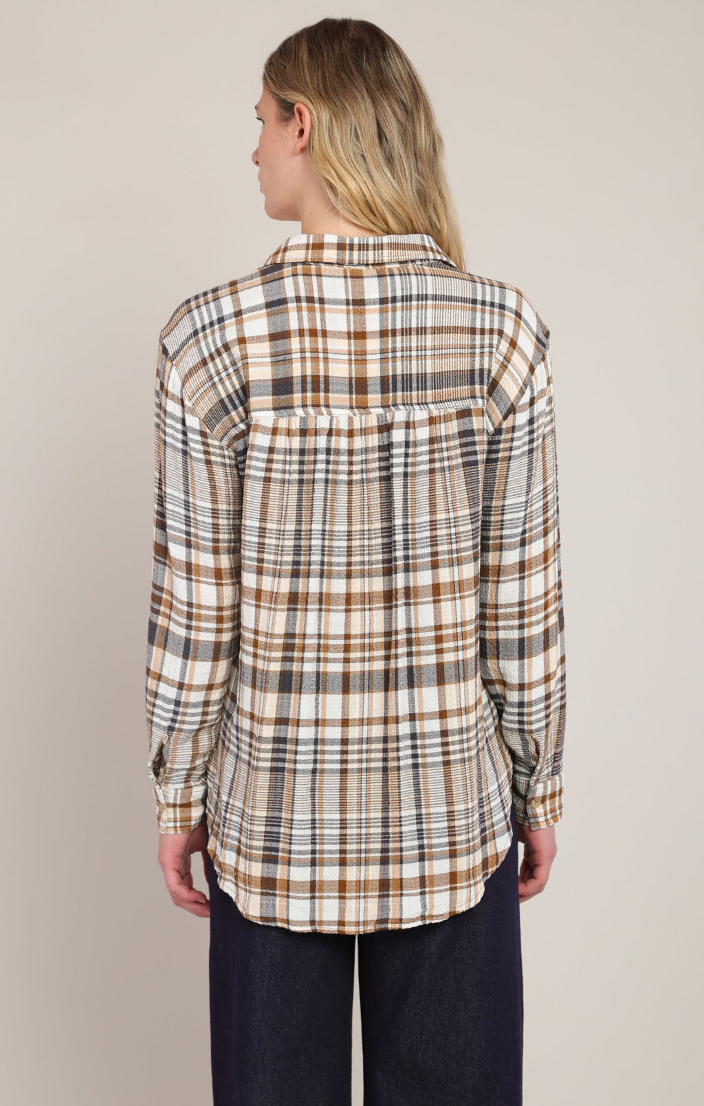 Relaxed Check Shirt with Button Front