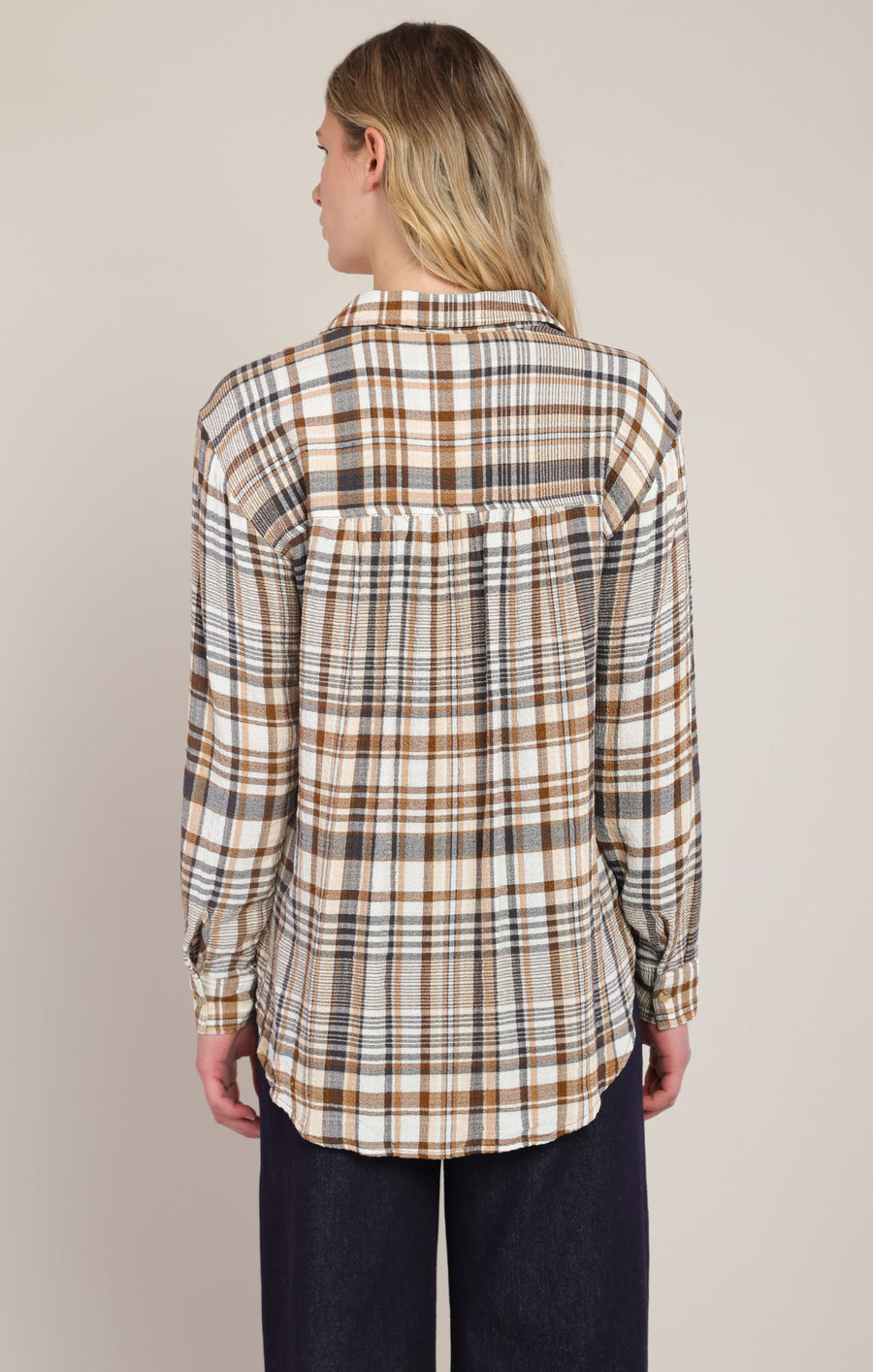 Relaxed Check Shirt with Button Front