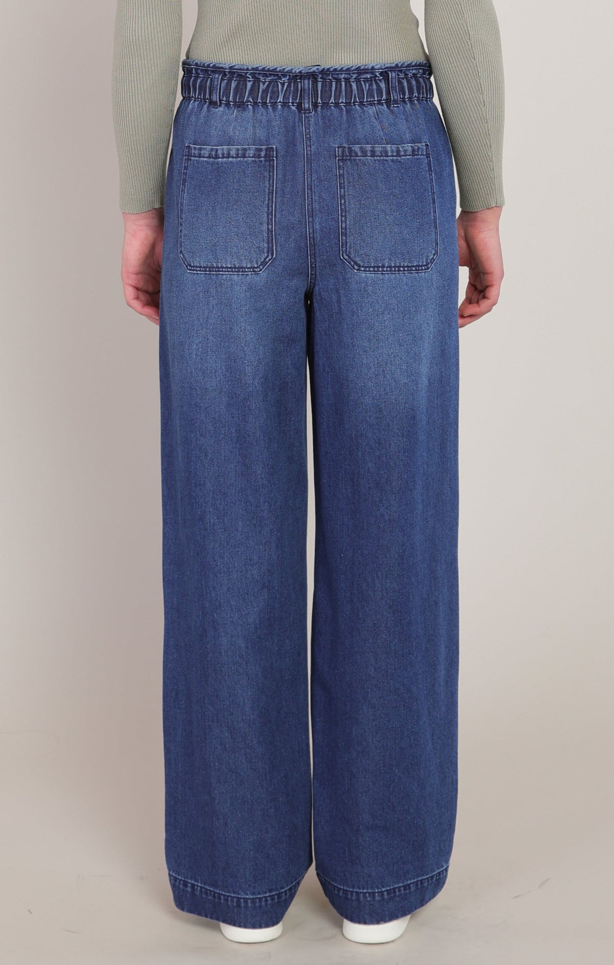 Indigo Wide-Leg Cotton-Lyocell Jeans