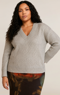 Relaxed V-Neck Jumper with Ribbed Edges