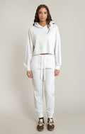 Ribbed Drawstring Hoodie with Front Pocket