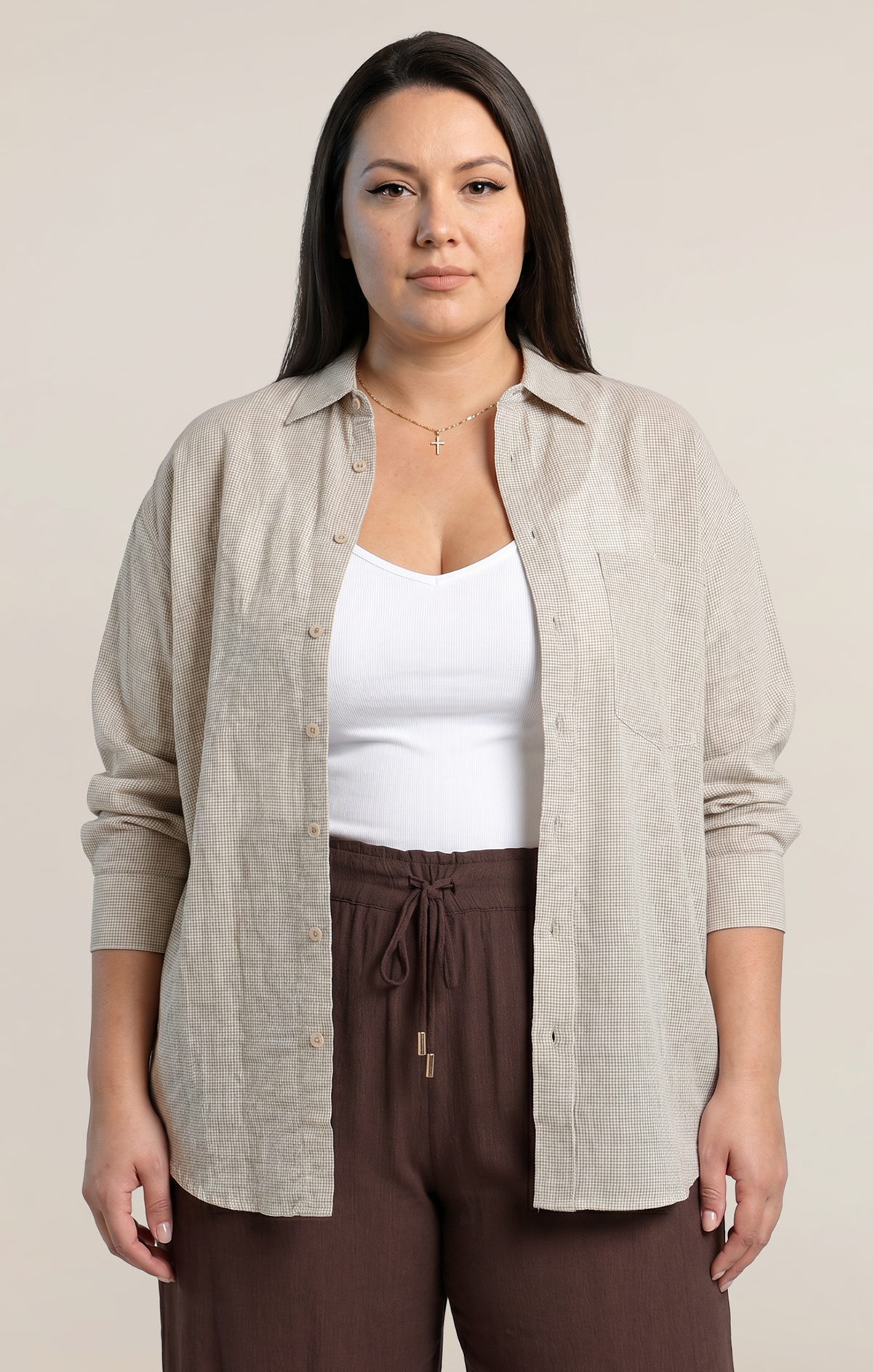 Oversized Textured Cotton Shirt