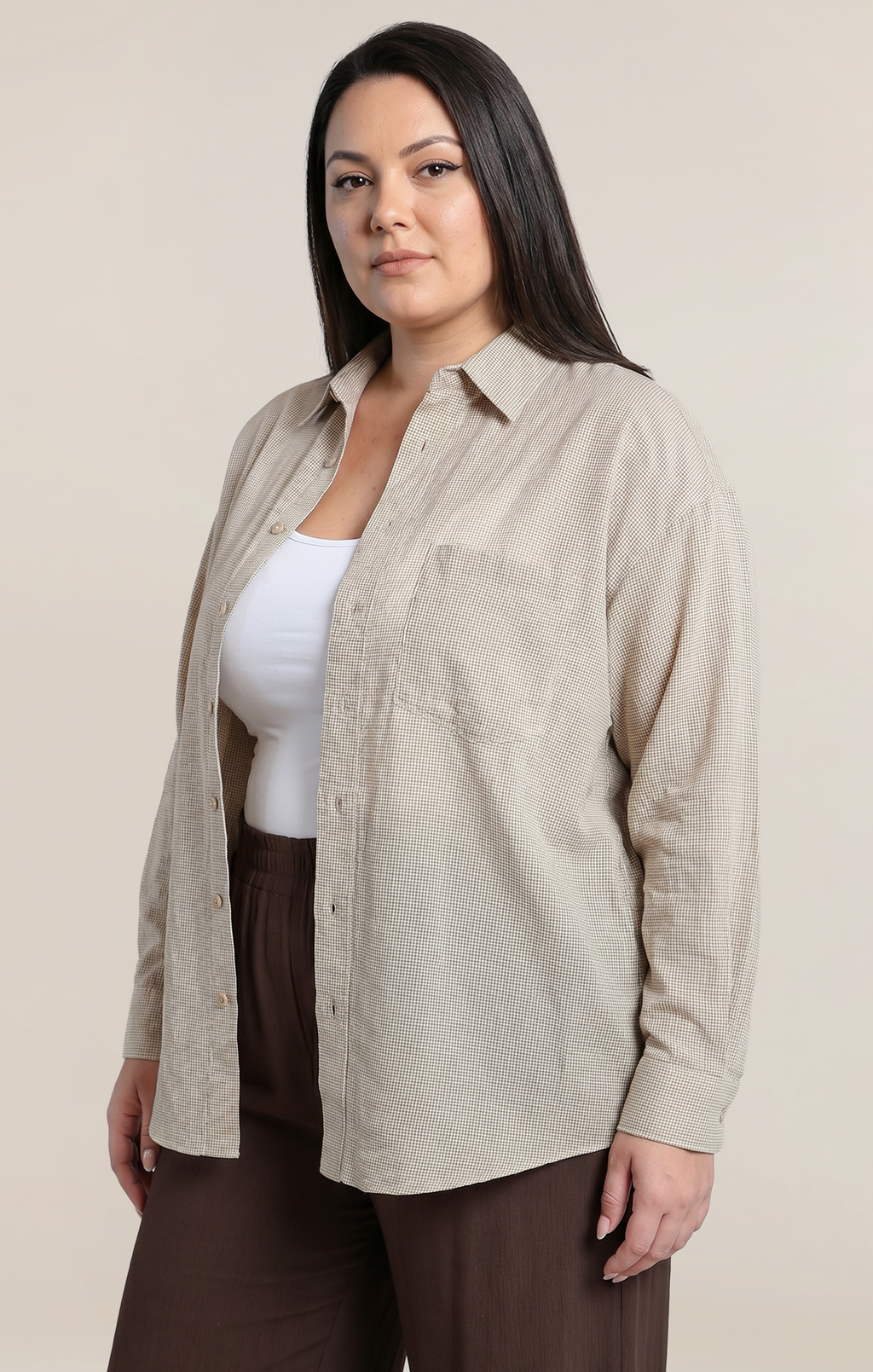 Oversized Textured Cotton Shirt