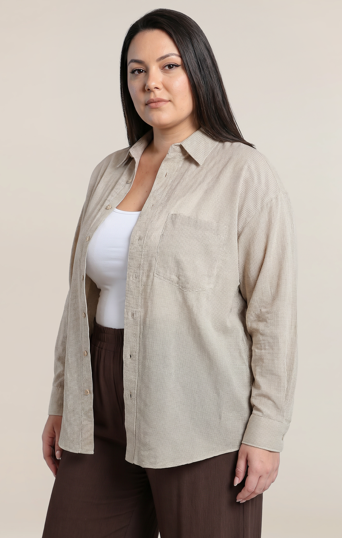 Oversized Textured Cotton Shirt