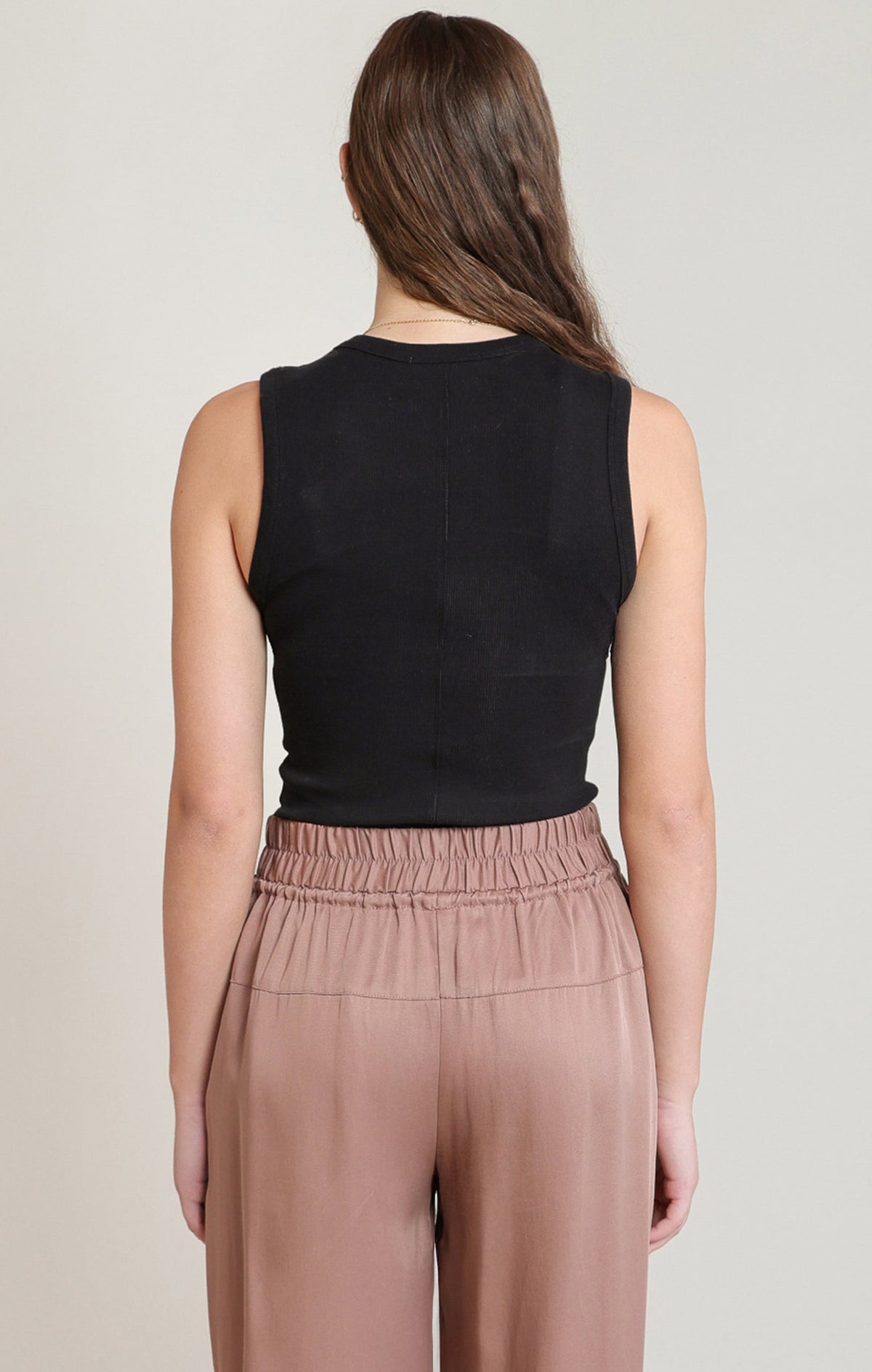 Cotton-Rich Ribbed Round-Neck Vest Top