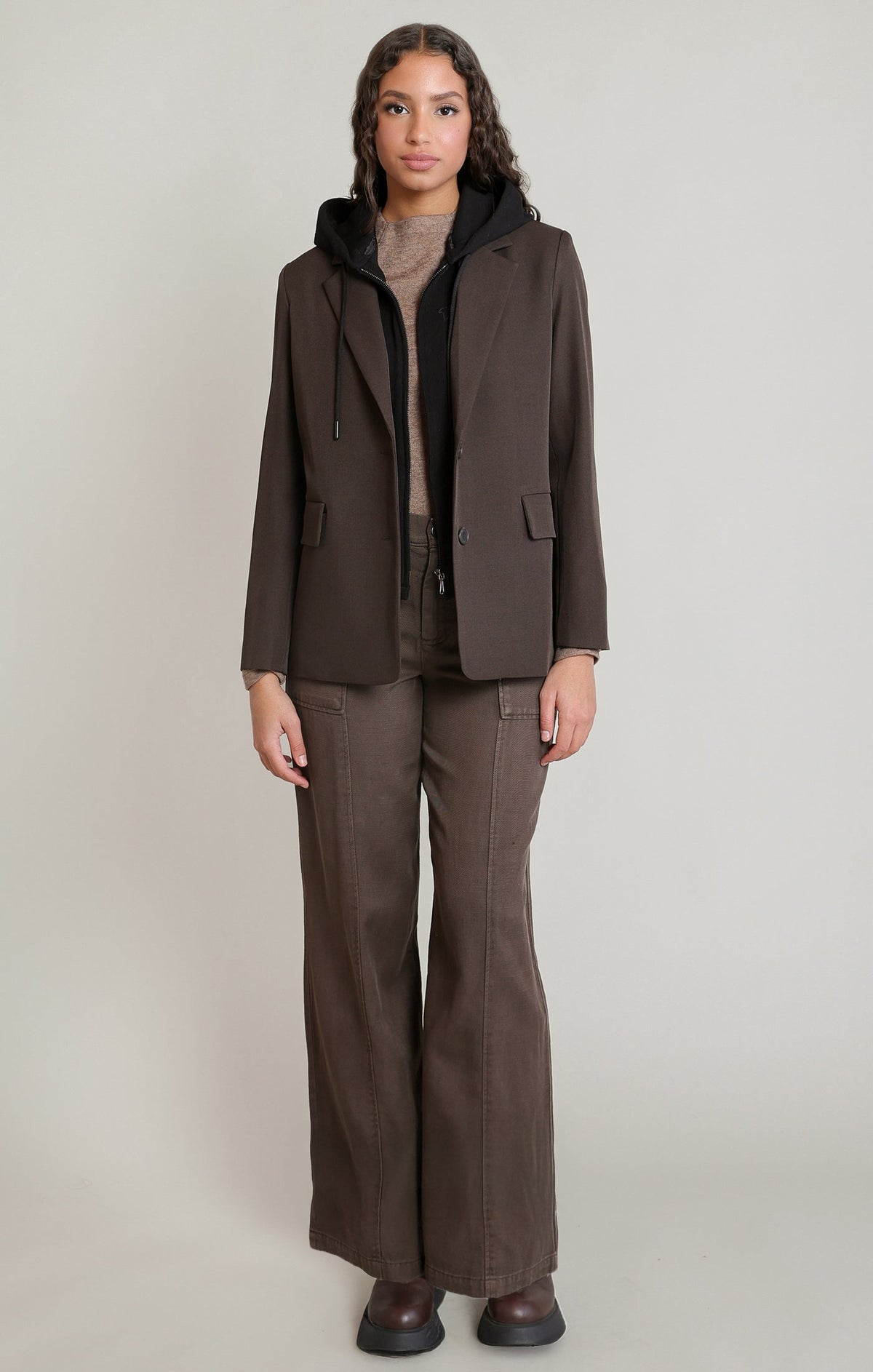 Tailored Blazer with Detachable Hood