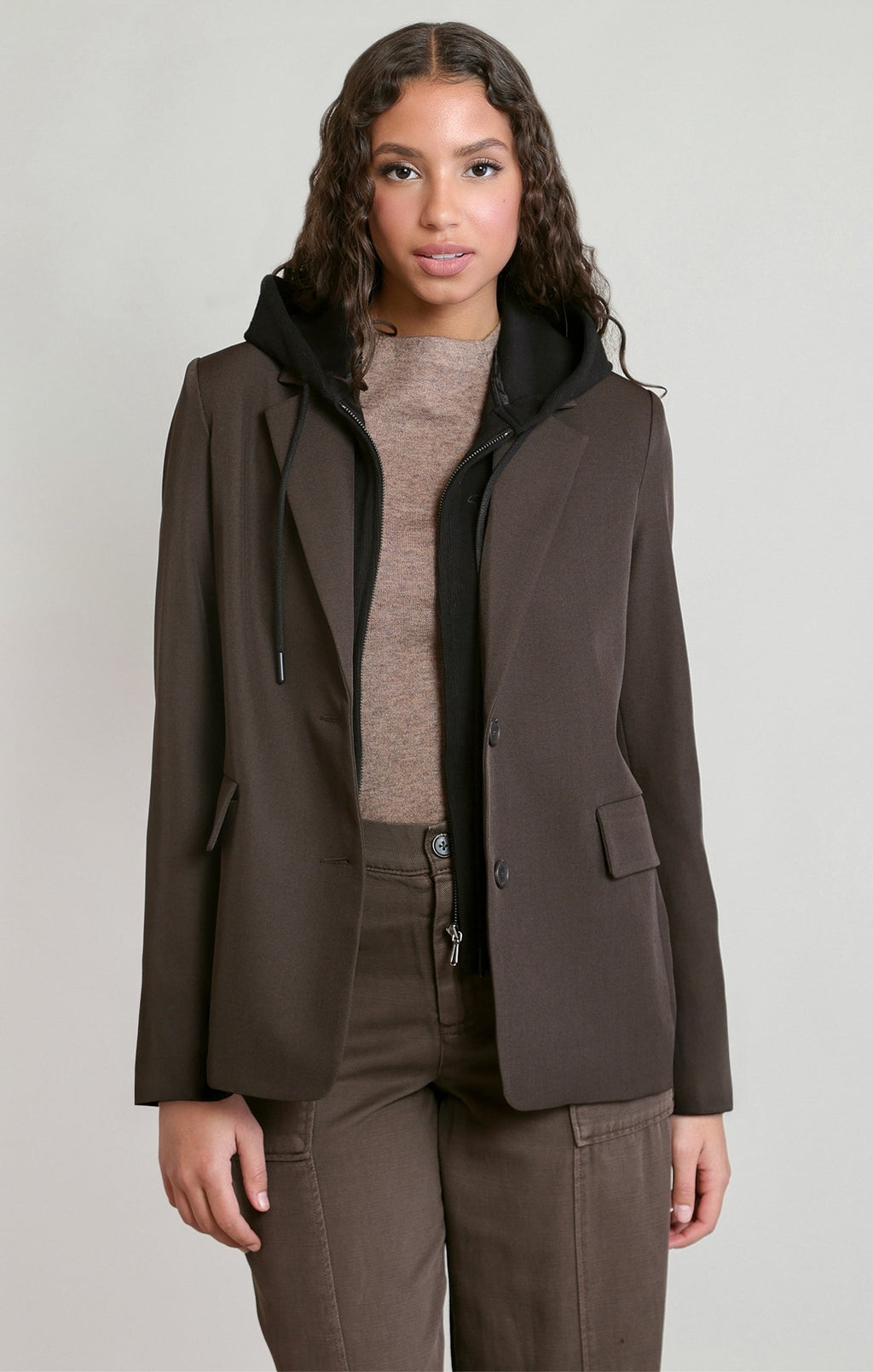 Tailored Blazer with Detachable Hood