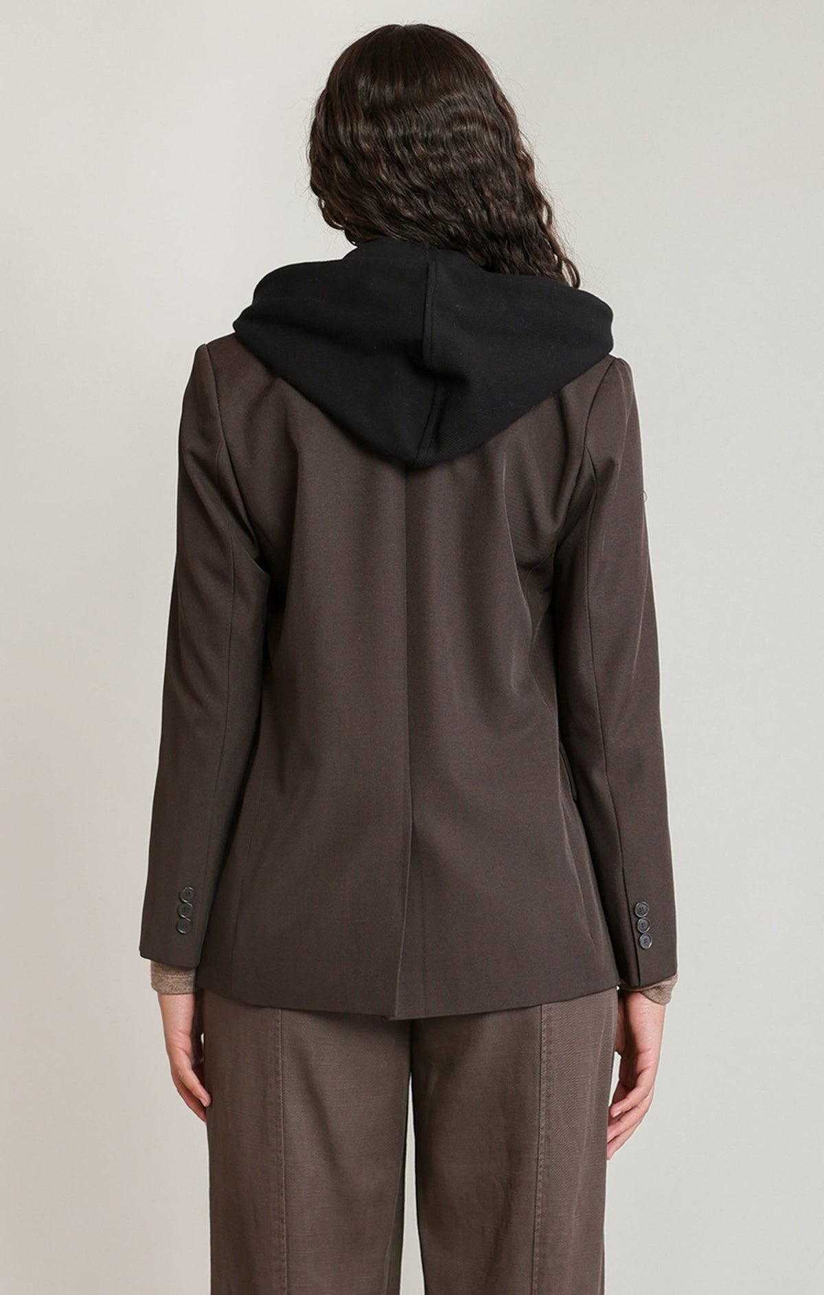 Tailored Blazer with Detachable Hood