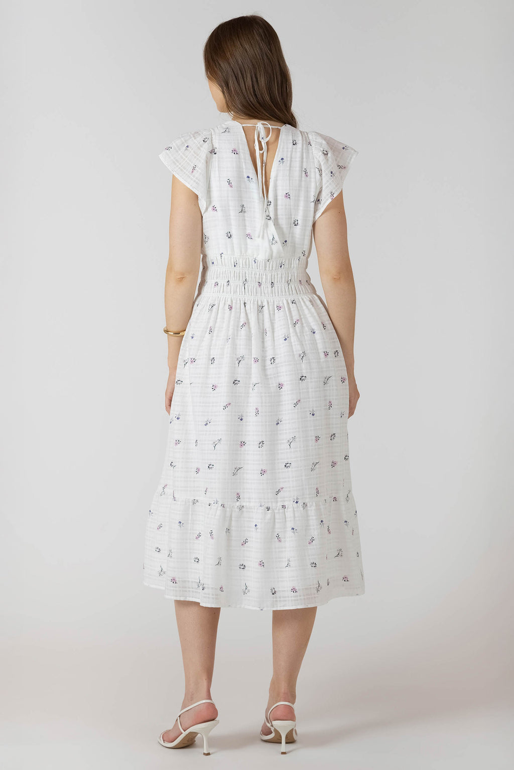 Floral Wrap-Front Tiered Midi Dress