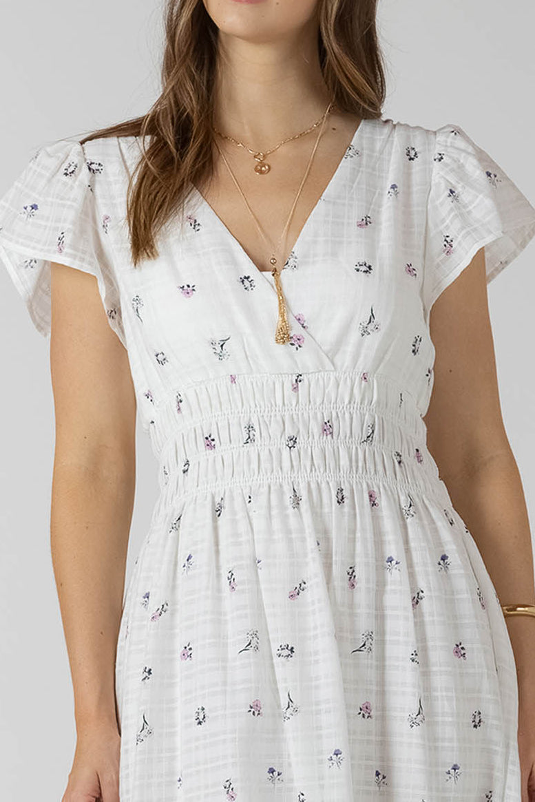 Floral Wrap-Front Tiered Midi Dress
