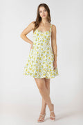 Floral Sweetheart Mini Dress with Adjustable Straps